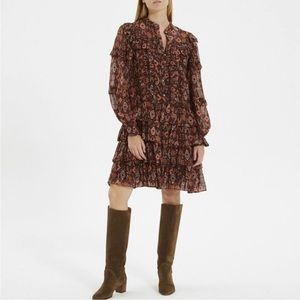 Ulla Johnson Red and Brown Mini Dress